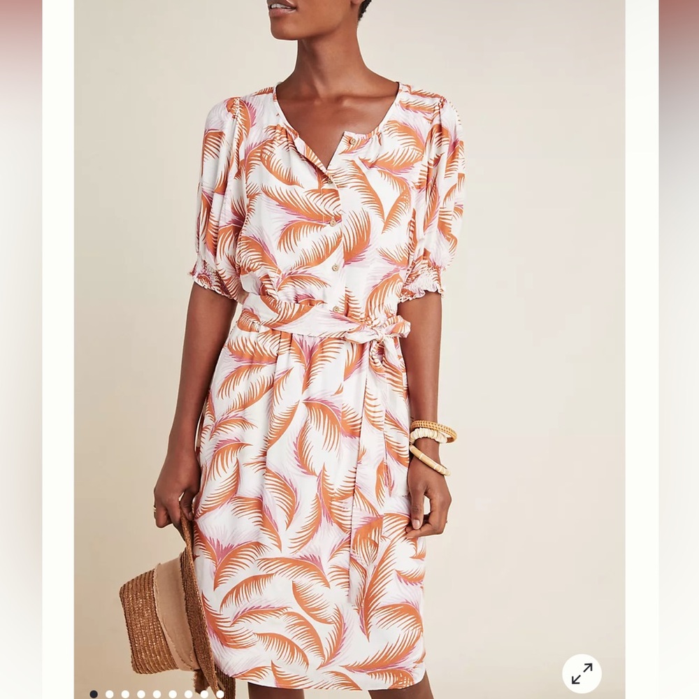 Anthropologie Nicole Puff Sleeve Shirtdress